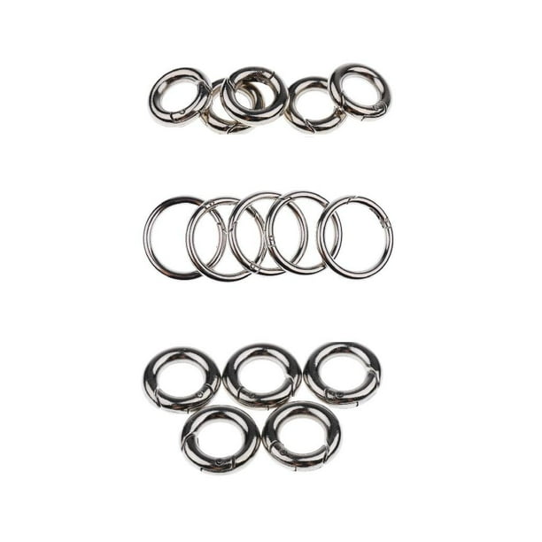 Bague Boucle Verrouillage Mousquetons Alliage de Zinc Mousqueton Rond  Ressort Snap Clips Crochet Porte-clés Porte-clés Boucle (5pcs, Argent)