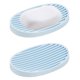 thumbnail image 1 of Jabonera de silicona, ecológica, fácil de limpiar, bandeja organizadora para fregadero de cocina y baño, juego de 2, 1 of 5