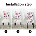 thumbnail image 5 of Navy and White Dining Chair Cover Set of 6 Abstract Urban with Stars Colored as USA Flag Stretch Spandex Kitchen Chair Slipcovers Removable Washable Geometric Parsons Chair Cover, 5 of 5