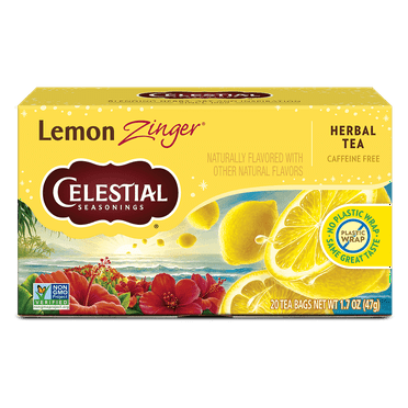 Pack of 6, Celestial Seasonings Lemon Zinger Herbal Tea, 1.7 oz