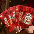 thumbnail image 5 of Coollooc Chinese New Year Red Envelopes, 2025 Chinese Lunar New Year of the Snake Large Envelope Lucky Money Hong Bao Red Packet with 6 Different Gold Embossed Patterns (6 Pcs 6.5 * 3.4in), 5 of 9