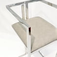 thumbnail image 3 of Pasargad Home Luxe Faux Leather Bar Stool Taupe, 3 of 6