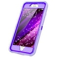 thumbnail image 5 of For Apple IPhone 8 / IPhone 7 Tough Defender Sparkling Liquid Glitter Heart Case With Transparent Holster Clip Purple, 5 of 5