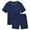 Navy Blue, variant on Pjs Men's Pajamas Set Short Sleeve Top and Shorts with Pockets Loungewear 2-Piece for Men Navy Blue 2XL