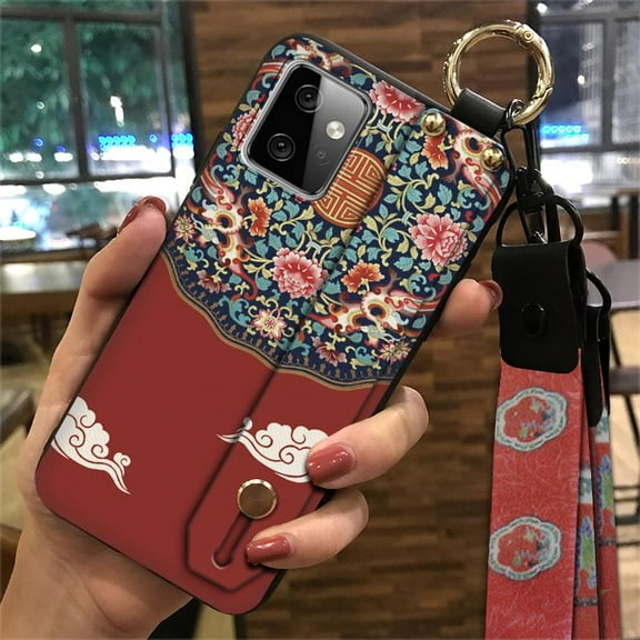 LYM-Phone Case For MOTO G Power 5G 2023, Chinese style Wristband Silicone Durable Anti-dust Dirt-resistant Waterproof Fashion Design Back Cover Ring Lanyard Anti-knock Protective