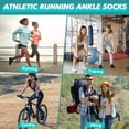 thumbnail image 6 of HIALTODAY 5 Pairs Women's Ankle Socks, Lightweight Breathable Cotton Blend Low Cut Casual Athletic ,Size 5-8，BLACK&GRAY&WHITE, 6 of 7