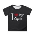 thumbnail image 1 of XASZHN Fête des Pères Mode Décontractée T-Shirt Ample Manches Courtes Noir 3-4 Ans, 1 of 4