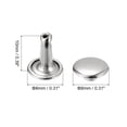 thumbnail image 2 of 100 Sets Leather Rivets 8mm Double Cap Rivets 10mm Height Studs Silver Tone, 2 of 6