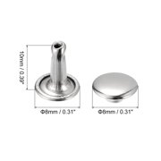 100 Sets Leather Rivets 8mm Double Cap Rivets 10mm Height Studs Silver Tone