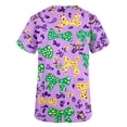 thumbnail image 4 of Short Sleeve Work Tops for Women Loose Fit Casual V Neck Printed Pocket Spring Top Polyester, 4 of 6