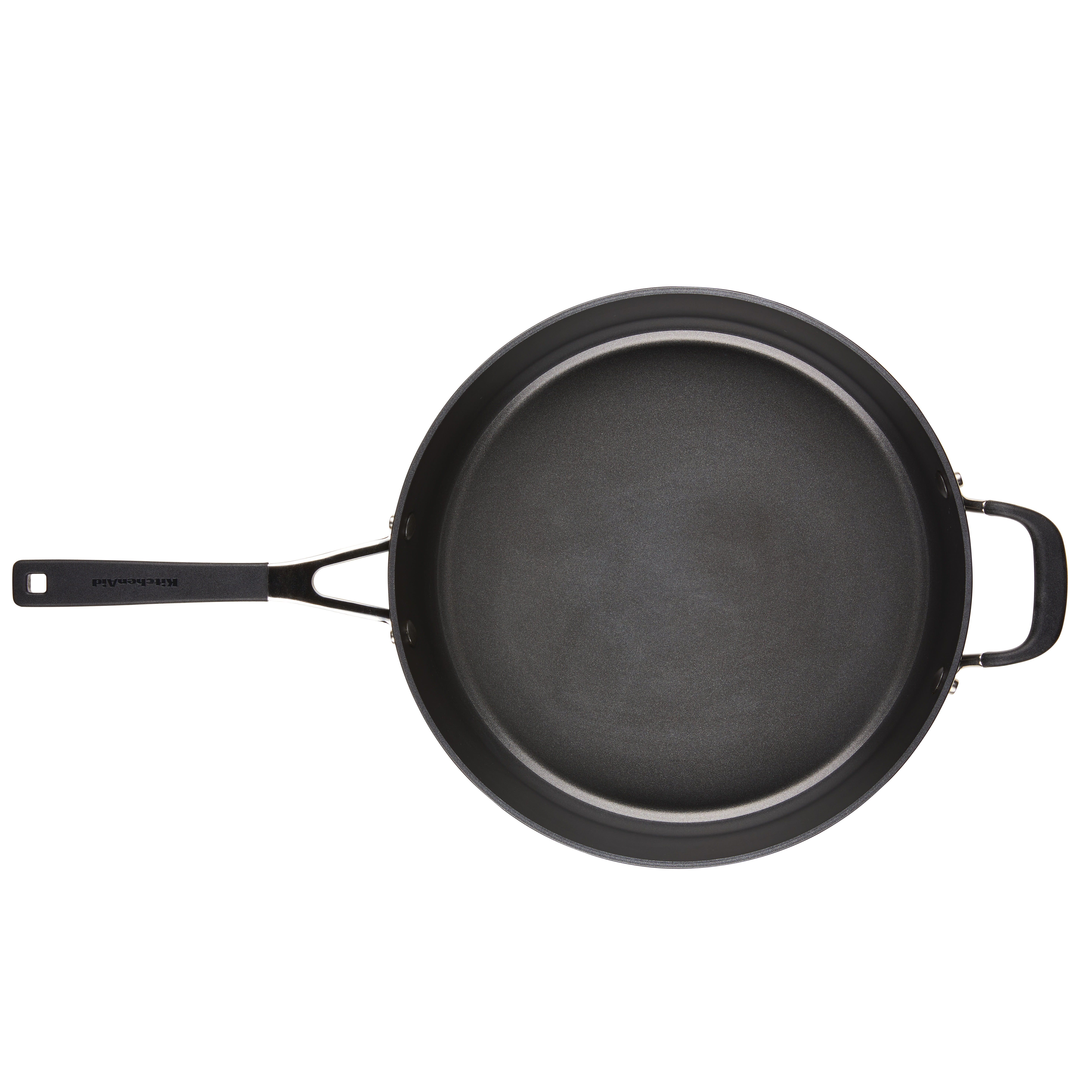 Cook N Home Professional Hard Anodized Nonstick 3 Quart 9.5 inch Saute Pan  With Lid， Stay-Cool Handles , Black 