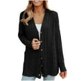 thumbnail image 2 of Cardigan Sweaters for Women 2025 Long Sleeve V-Neck Button Cable Knit Sweater Jacket Coat Womens Cardigan Sweaters, 2 of 6