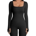 thumbnail image 2 of Mono De Yoga Trajes de ropa activa para mujer Mono de ropa deportiva con cuello cuadrado para deportes (negro L) Likrtyny  Para Estrenar, 2 of 7