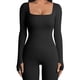 thumbnail image 1 of Trajes de ropa activa para mujer Mono de ropa deportiva con cuello cuadrado para deportes (Negro XL) Ndcxsfigh  Para Estrenar, 1 of 7