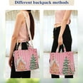 thumbnail image 4 of FORMRS Womens Corduroy Tote Bag Crossbody Shoulder Handbag with Pocket, Brown Gingerbread House, 4 of 7
