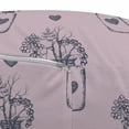 thumbnail image 3 of Sketch Pouf Cover with Zipper, Rowan Berries in a Jar Heart Vintage Minimalist Illustration, Soft Decorative Fabric Unstuffed Case, 30" W X 17.3" L, Mauve Purple Grey, by Ambesonne, 3 of 5