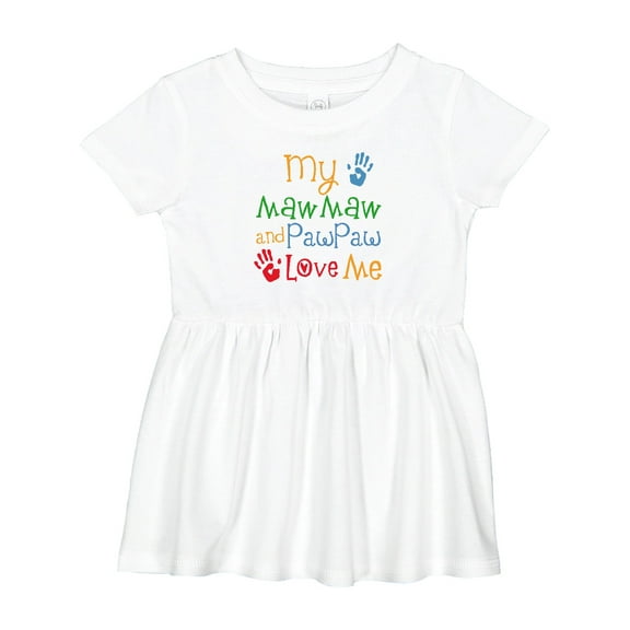 Inktastic Mawmaw and Pawpaw Love Me Girls Baby Dress