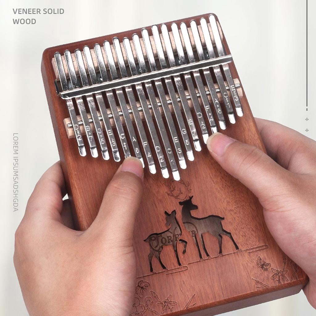 Yihuala 17 Finger Piano Thumb Instrument for Adults Beginners Birthday Musical 17 Keys Kalimba Wood Thumb Piano