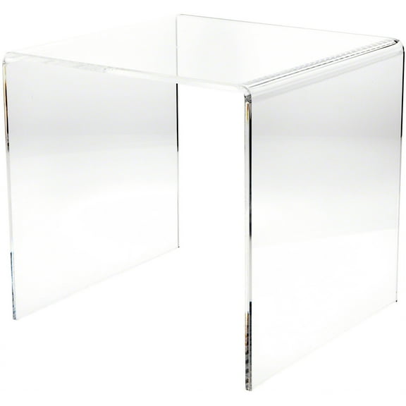 Plymor Clear Acrylic Beveled Square Display Riser, 16" H x 16" W x 16" D (3/8" thick)