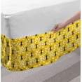 thumbnail image 2 of Queen Bee Bed Skirt, Repeating Continuous Print of Striped Buzzing Flies, Elastic Bedskirt Dust Ruffle Wrap Around for Bedding Decor, 4 Sizes, Mustard Charcoal Grey, by Ambesonne, 2 of 2