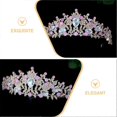 thumbnail image 4 of Crown Headwear Wedding Tiara for Women 1 Piece Pink Bridal Hair Accessory, 4 of 4
