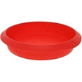 4Piece Red Silicone Bakeware Set with Square Brownie Pan, Bread Loaf, Round Cake and Pie Pans