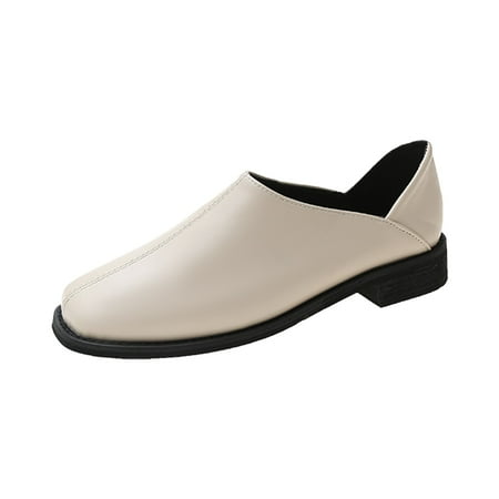 

ZAROYEAX Spring Casual Single Shoes Simple Mouth Women s Shallow Fashion Retro Women s Casual Shoes