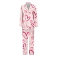 thumbnail image 5 of XIYON Pajama Sets For Women Valentines Pajama Heart Printed Sleepwear Long Sleeve Top And Pants Soft Cozy Loungewear Soft Sleepwear Loungewear, 5 of 6