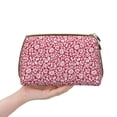 thumbnail image 4 of Picia Red Flowers Print Leather Makeup Bag Make Up Bag Travel Toiletry Bag for Her Girlfriend Teacher Teen Girl Gifts, 4 of 8