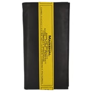 menswallet Mens Leather Long Wallet Pockets ID Card Clutch Bifold Purse, Black