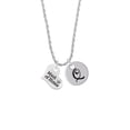 thumbnail image 2 of Delight Jewelry Silvertone Large Maid of Honor Heart Silvertone Script Initial Disc - Q - Charm Necklace, 20"+3", 2 of 4