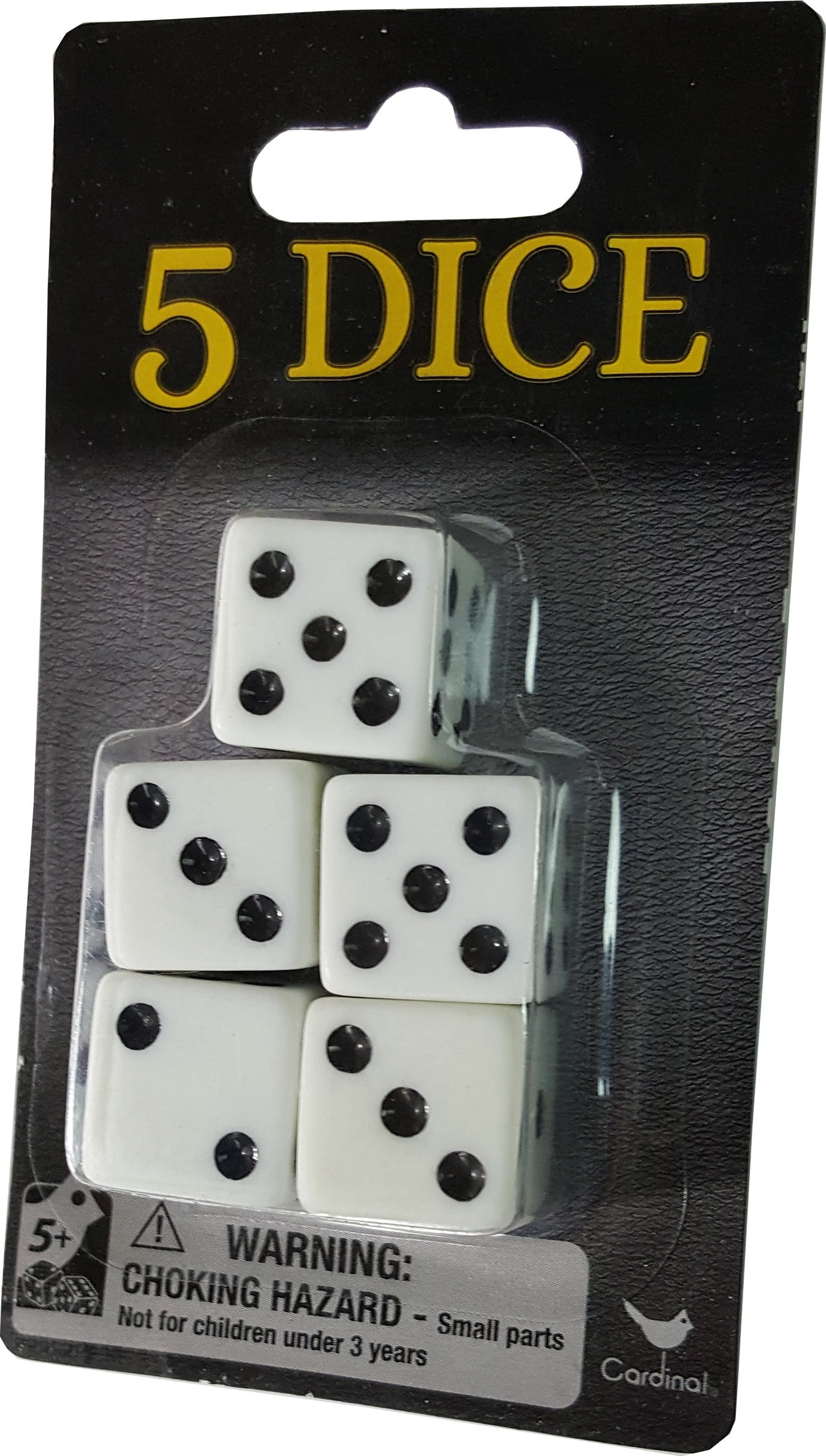 200pc White Dice Bulk Casino Board Game Pieces Indoor Board Games 5/8" Black Pip 