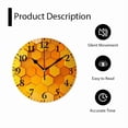 thumbnail image 5 of 10 Inch Wall Clock Battery Operated Square Clock for Office, Kitchen, Outdoor, Living Room, Orange-Yellow Gradient Hexagon Honeycomb, 5 of 7