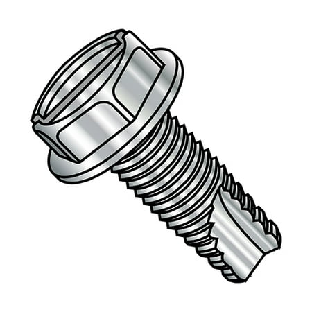 

10-24X3/8 Slotted Indented Hex washer Thread Cutting Screw Type23 Fully Thread 18-8 Stainless (Pack Qty 4 000) BC-10063SW188