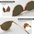 thumbnail image 6 of LINVO Round Polarized Tortoise Frame Green Sunglasses for Women Men UV400 Vintage Retro Trendy Style, 6 of 8