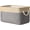 Gold&Grey—Large(16*12*8"), variant on Tegance Large Storage Baskets for Shelves, Trunk Organizer, Clothes Toys Bin, 14 x 10 x 7 Inches, Big Rectangular Canvas Fabric Collapsible Shelf Box with Handles, Gold & Grey