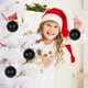 thumbnail image 5 of Juego de 4 adornos navideños negros | Bolas navideñas grandes de plástico resistente | Elegantes adornos negros para árbol, corona y guirnalda | Decoración navideña para el hogar, la oficina,, 5 of 7