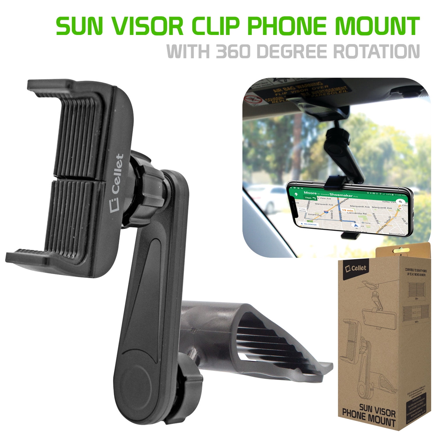 NEW Car Sun Visor Clip Holder Mount Stand for Cellphone iPhone 6/6S Plus /7 Plus 