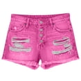 thumbnail image 1 of CHUMUD Jeans Shorts for Women Ripped Y2K Stretchy Trendy Denim Shorts Mid Rise Front Button Casual Shorts, 1 of 6