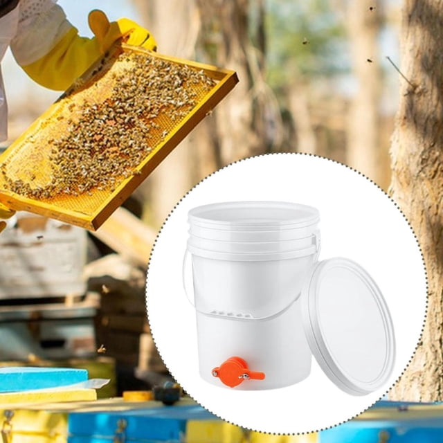 Cubo de miel, cubo de miel, capacidad de 20 L, portátil, suministros para apicultores, almacenamiento de jarabe, herramienta para apicultores, con