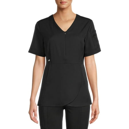 

ClimateRight by Cuddl Duds Scrubs Women’s and Women s Plus Woven Top with Anti-Bacterial Technology