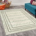 thumbnail image 2 of Leaves Area Rug with Non-Slip Backing, Neutral Colored Botanical Design of Delicate Branches and Rectangular Frames, Quality Carpet for Bedroom and Dorm Room, 4' X 5.7', Green Brown Rose, by Ambesonne, 2 of 6