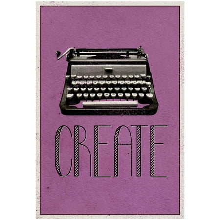 Create Retro Typewriter Player Art Poster Print Hipster Motivational College Dorm Print Wall