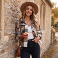 thumbnail image 5 of Flannels for Women Cropped Shacket Jacket Fashion Plaid Fall Coat M, 5 of 8
