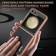 thumbnail image 3 of Allytechgroup Galaxy Z Flip 5 Phone Case, Stylish Crocodile Pattern Slim Fit Shockproof Anti-Scratch Bumper Lightweight Case Cover for Samsung Galaxy Z Flip 5,Blue, 3 of 8