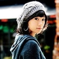 thumbnail image 3 of CDAR Women Sweet Crochet Warm Solid Color Beret Artist Baggy Beanie Winter Hat Gift, 3 of 7