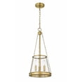 thumbnail image 2 of 341P12-RB-Z-Lite-Prescott - 3 Light Pendant In Industrial Style-25 Inches Tall and 12 Inches Wide-Rubbed Brass  Finish    -Traditional Installation, 2 of 2