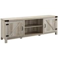 thumbnail image 2 of 2 Piece Barn Door TV Stand Console and Buffet Side Table Set in Rustic White Oak, 2 of 9