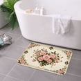 thumbnail image 3 of FJPT Non Slip Flannel Polyester Floor Mat With Rose Floral Design For Bathroom Kitchen Bedroom Decor 31.5x19.7 inch, 3 of 5