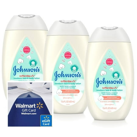 Buy 3 Johnsons CottonTouch Newborn Baby Face and Body Lotions, Get a $5 Gift (Best Lotion For Newborn)